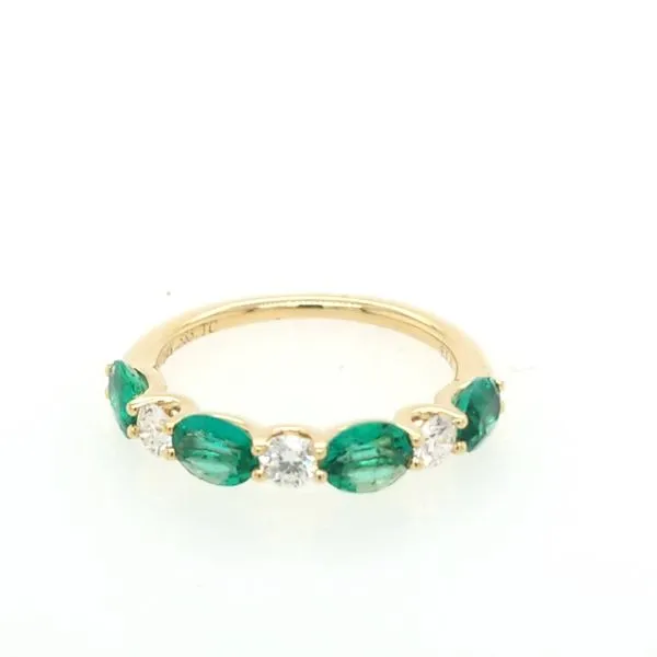 14kt YG emerald and diamond ring thumb image 1