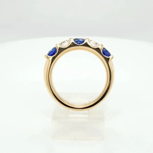 14kt YG Lab Grown Sapphire and Diamond Ring thumb image 2