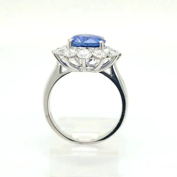 18kt white gold Ceylon Sapphire and Daimond Ring thumb image 2
