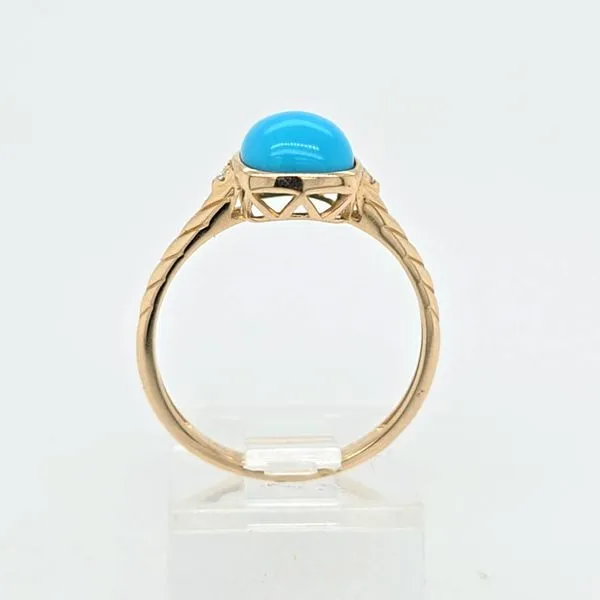 14kt YG Turquoise and diamond thumb image 2