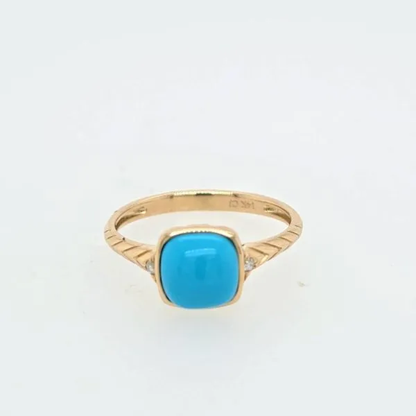 14kt YG Turquoise and diamond thumb image 1