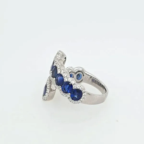 18kt WG Sapphire and Diamond Bypass Ring thumb image 2