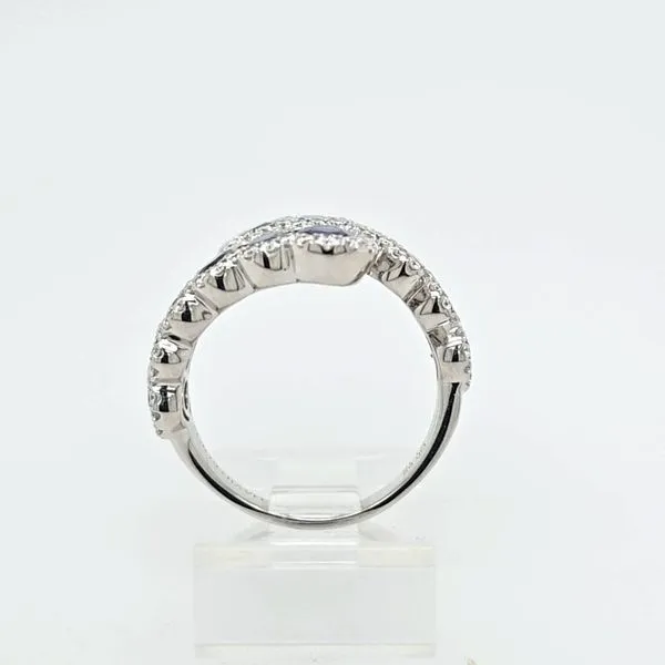 18kt WG Sapphire and Diamond Bypass Ring thumb image 3