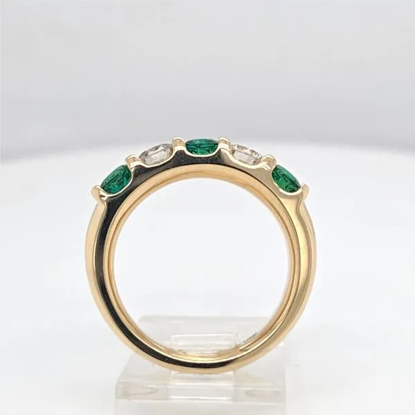14kt YG Lab Grown Emerald and Diamond Ring thumb image 3