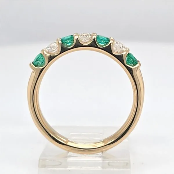 14kt Yellow Gold Emerald and Diamond Band thumb image 3