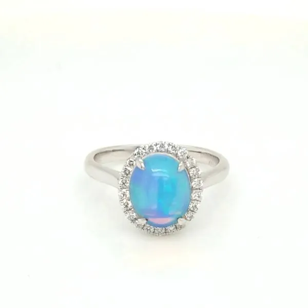 14kt WG Opal and Diamond Ring thumb image 1