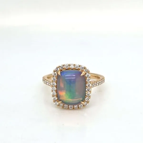 14kt YG Opal and Diamond Ring thumb image 1