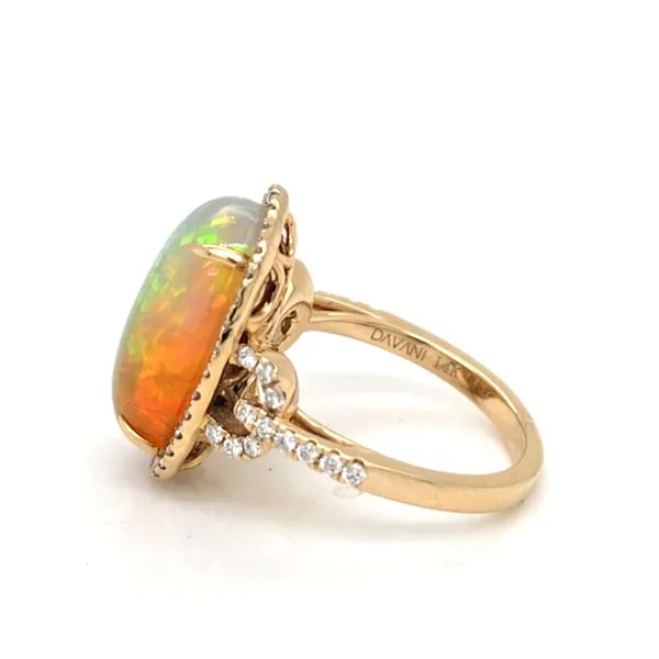 14kt YG Opal and Diamond Ring thumb image 3