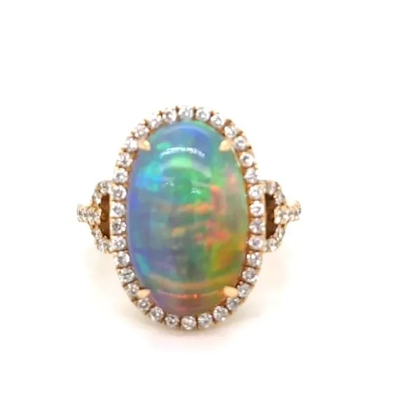 14kt YG Opal and Diamond Ring thumb image 1