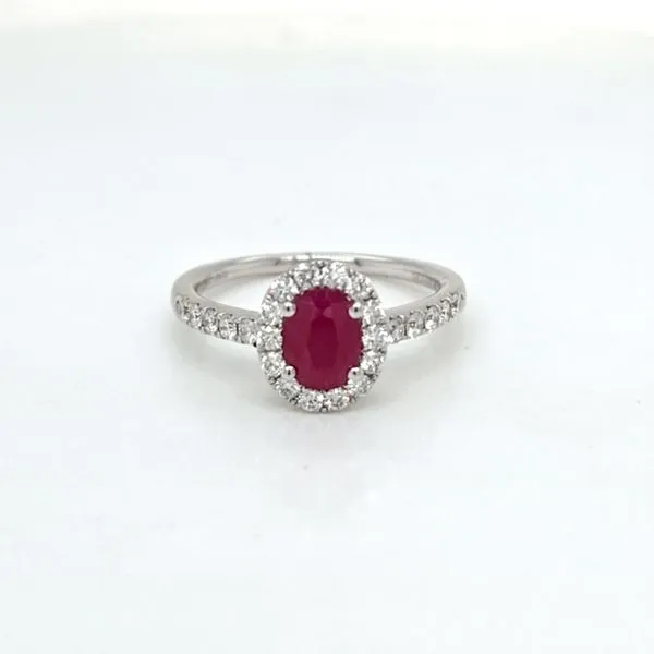 14kt WG Ruby and diamond ring thumb image 1