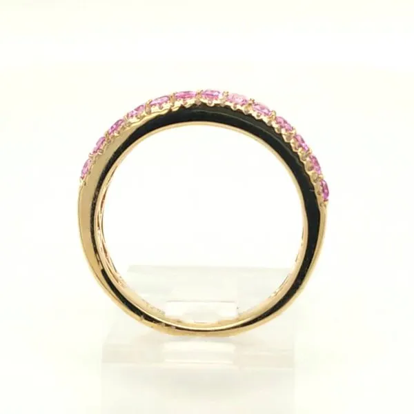 14kt YG Pink Sapphire Sapphire and Diamond Band thumb image 2