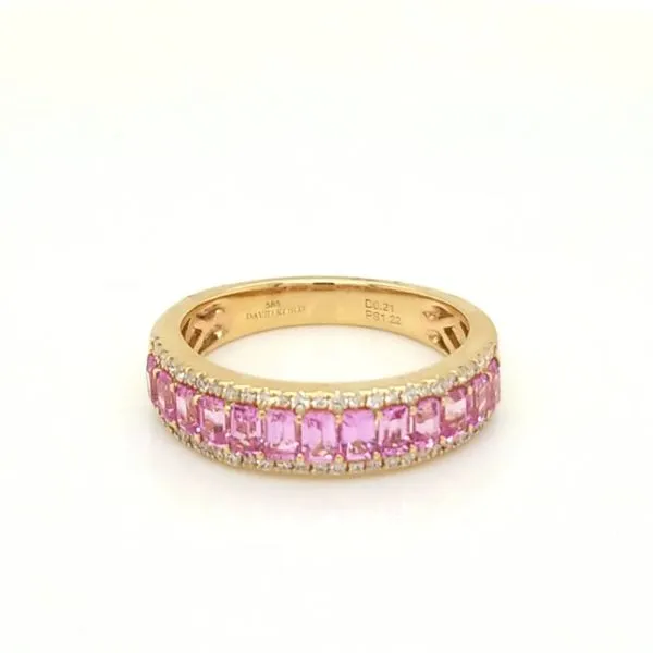 14kt YG Pink Sapphire Sapphire and Diamond Band thumb image 1