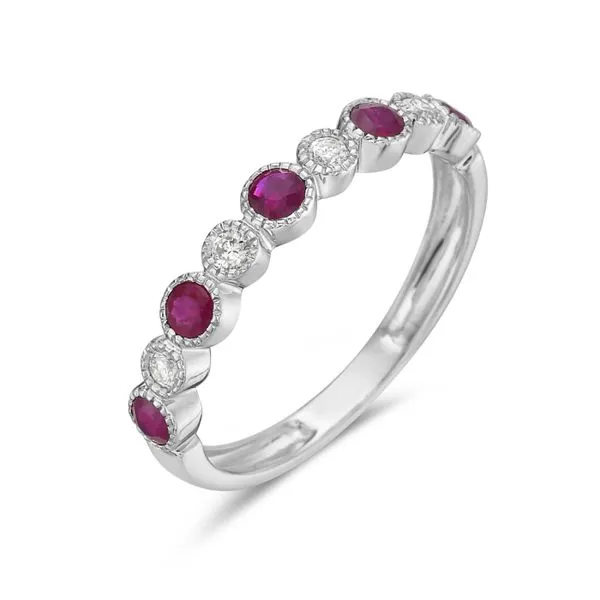 14kt YG ruby and diamond Band Carroll's Jewelers Doylestown, PA