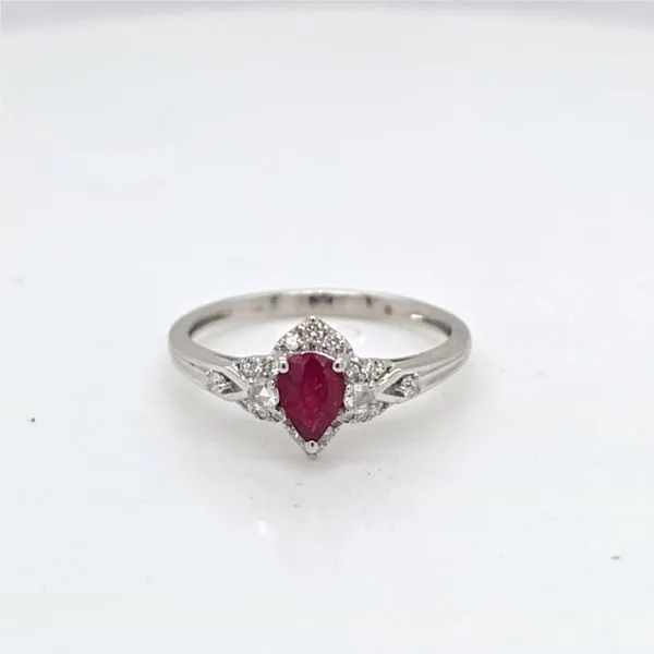 14kt WG Ruby and Diamond Ring thumb image 1