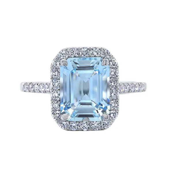 18kt WG Aqua and Diamond Ring