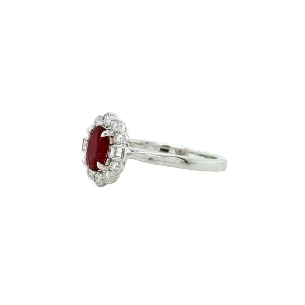 18kt WG Ruby and Diamond Halo Ring