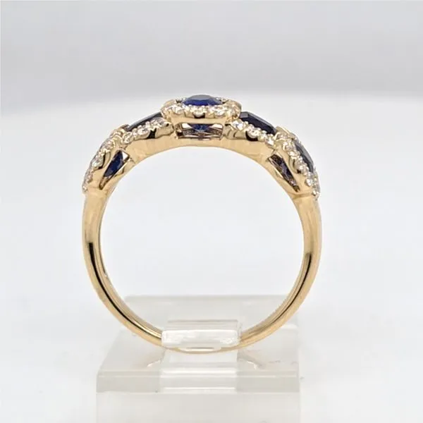 14kt YG Sapphire and Diamond Band