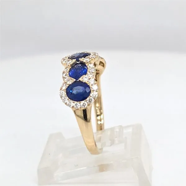 14kt YG Sapphire and Diamond Band