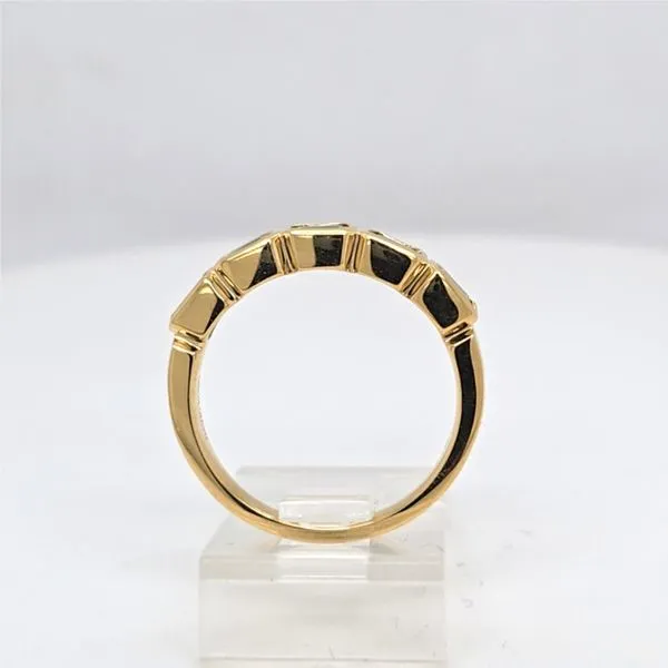 14kt YG Emerald Bezel set Band