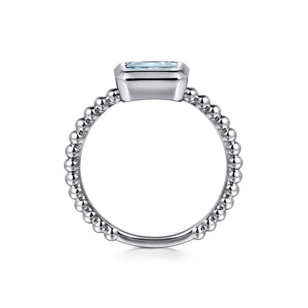 Gabriel SS Bezel set Aquamarine Ring Image 3 Carroll's Jewelers Doylestown, PA