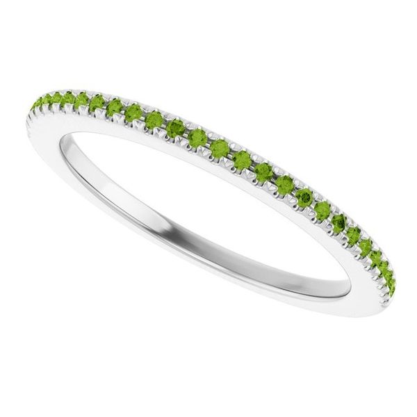 White Gold Peridot Stacking Ring Image 3 Carroll's Jewelers Doylestown, PA