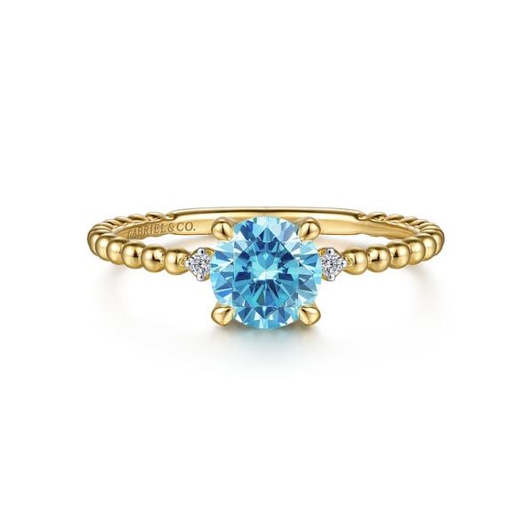 Yellow Gold Blue Topaz Ring Carroll's Jewelers Doylestown, PA