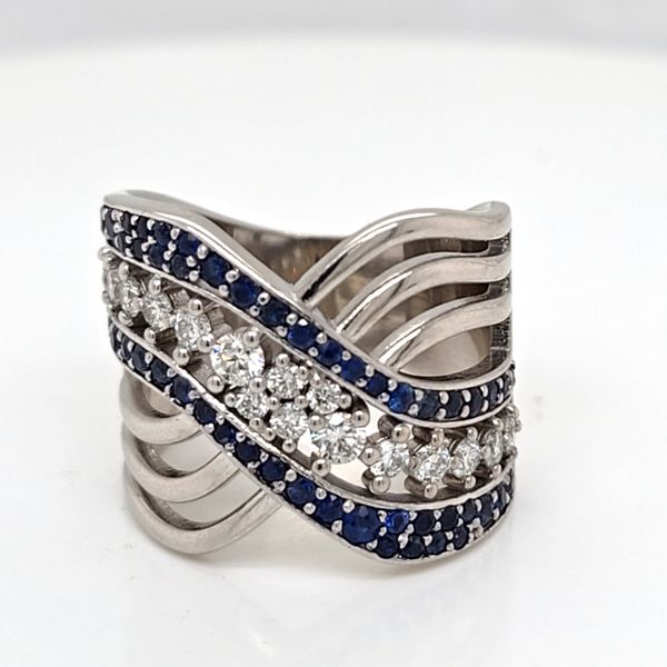 Sapphire and Diamond Wide Band Carroll's Jewelers Doylestown, PA