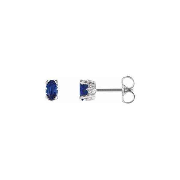 14kt WG Lab Grown Blue Sapphire Earrings Carroll's Jewelers Doylestown, PA