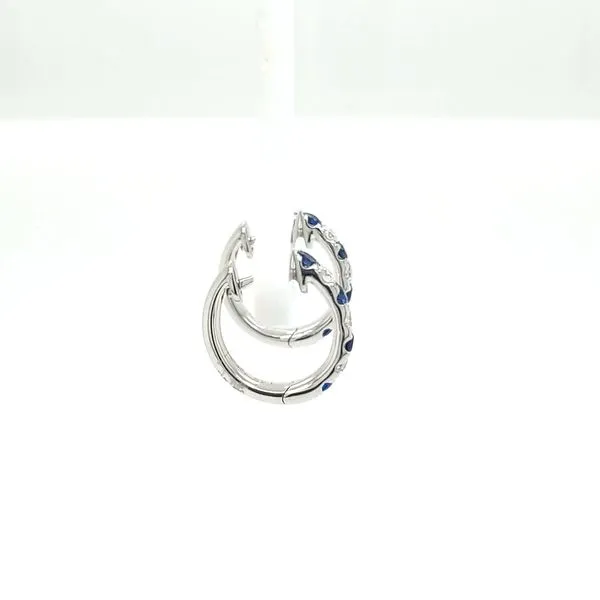 14kt WG sapphire and diamond huggie earrings Image 2 Carroll's Jewelers Doylestown, PA