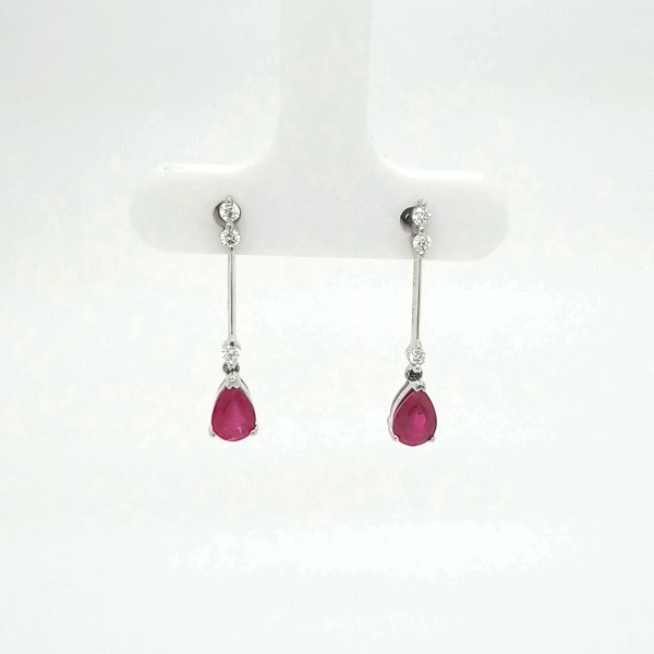 14kt Ruby and Diamond Dangle Earrings Carroll's Jewelers Doylestown, PA