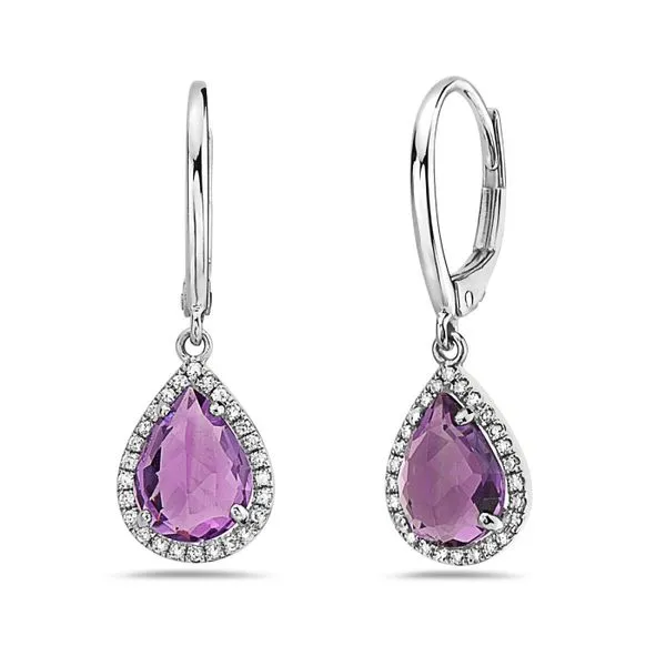 14kt WG amethyst and diamond earrings Carroll's Jewelers Doylestown, PA