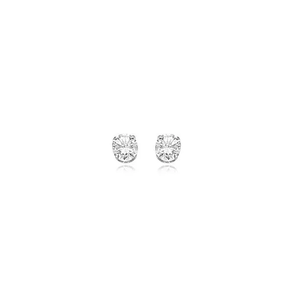 14kt White Gold Cubic Zirconia Stud Earrings Carroll's Jewelers Doylestown, PA