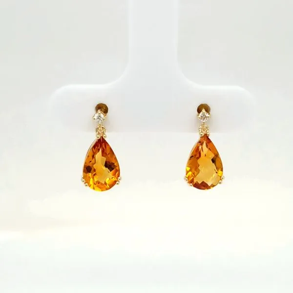 14kt YG citrine and diamond earrings Carroll's Jewelers Doylestown, PA