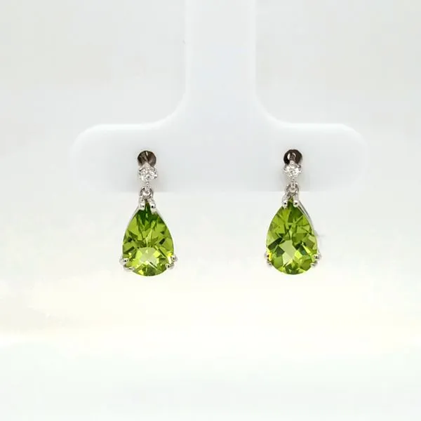 14kt WG Peridot and Diamond Earrings Carroll's Jewelers Doylestown, PA