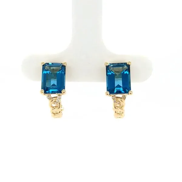 14kt YG London Blue Topaz Earrings