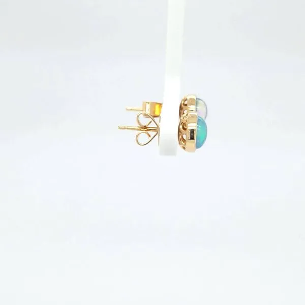 14KT YG Opal Stud Earrings Image 2 Carroll's Jewelers Doylestown, PA