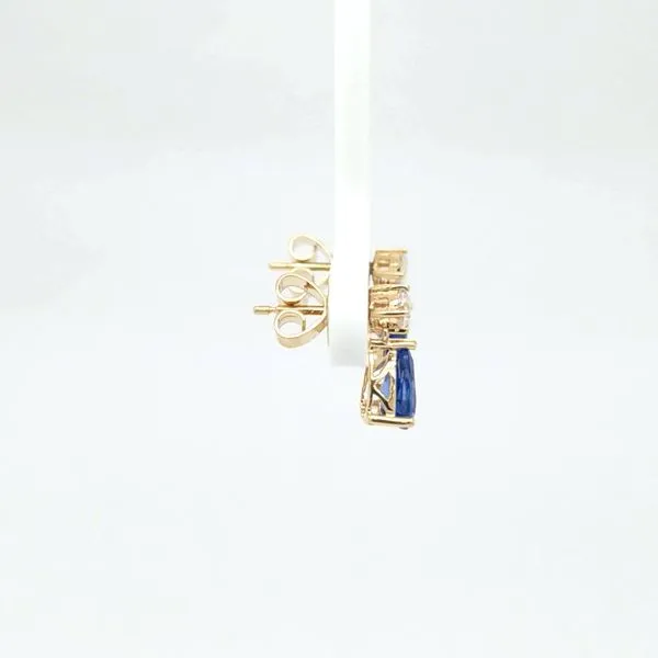 14kt YG Sapphire and Diamond Earrings Image 2 Carroll's Jewelers Doylestown, PA