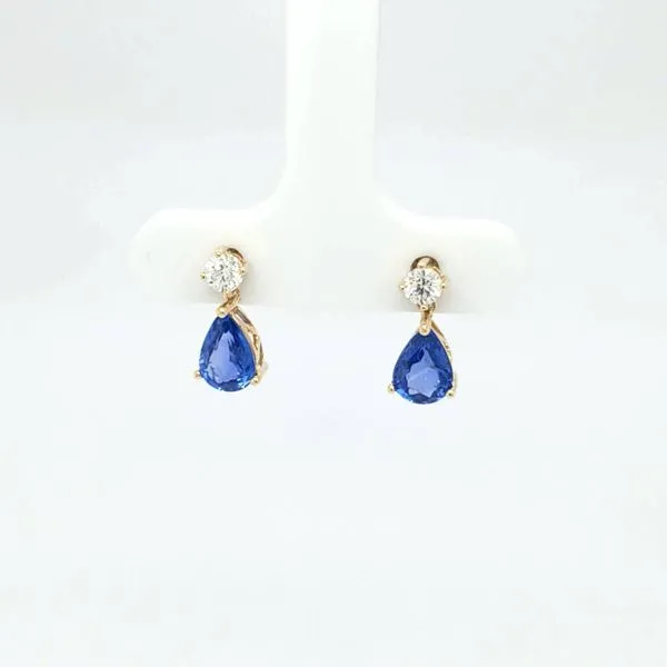 14kt YG Sapphire and Diamond Earrings Carroll's Jewelers Doylestown, PA