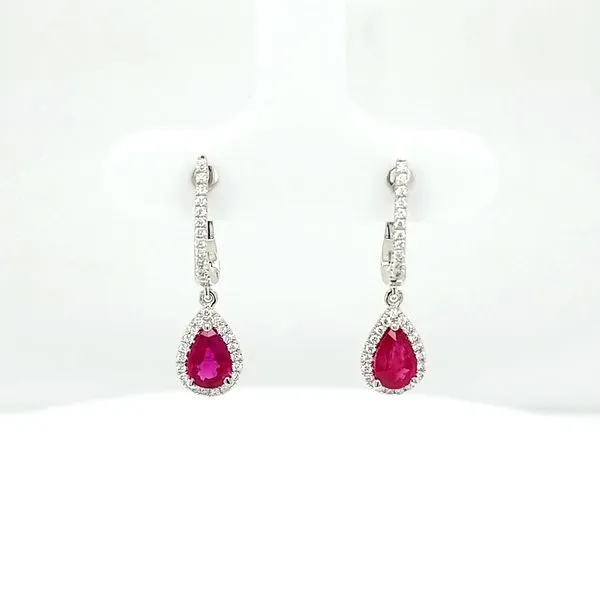 14kt WG Ruby and Diamond Earrings Carroll's Jewelers Doylestown, PA