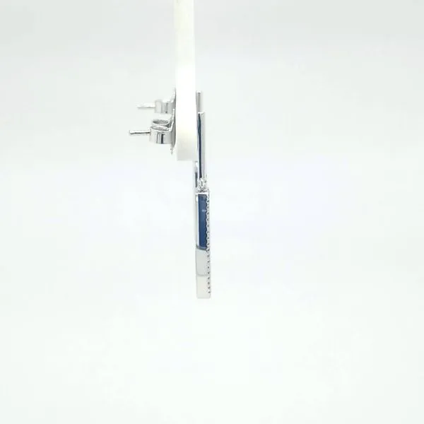 14kt WG Lapis and Diamond Drop Earrings Image 2 Carroll's Jewelers Doylestown, PA