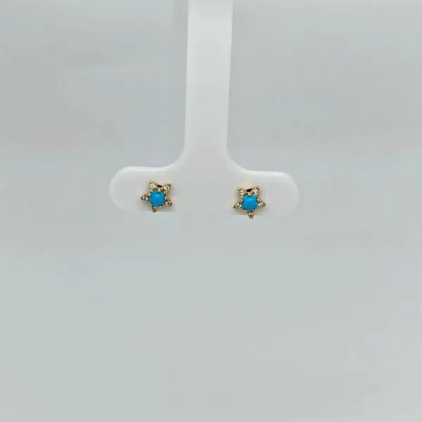 Turquoise and Diamond Earrings