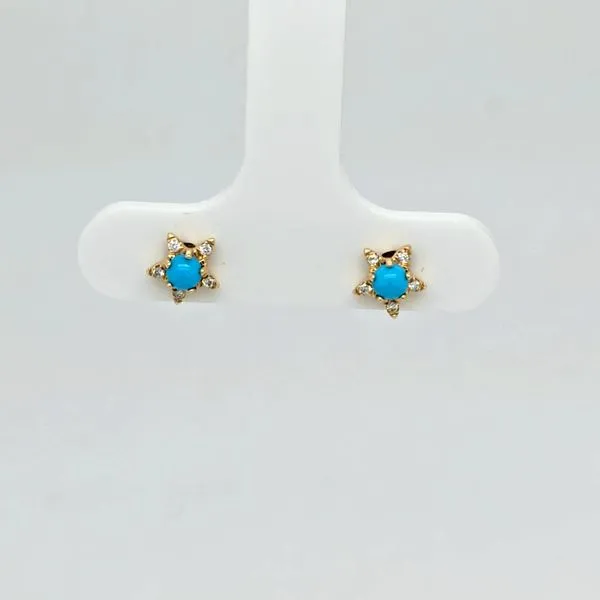 Turquoise and Diamond Earrings