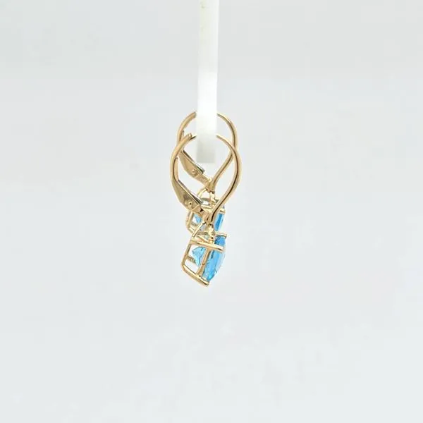 14kt YG Blue Topaz Drop Earrings