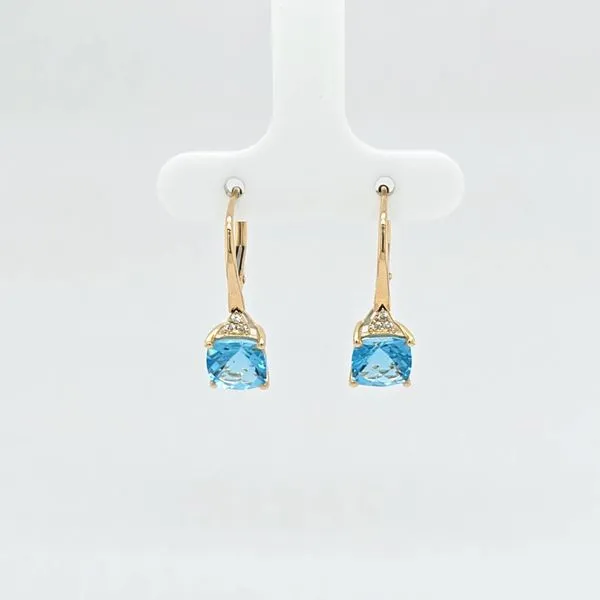 14kt YG Blue Topaz Drop Earrings