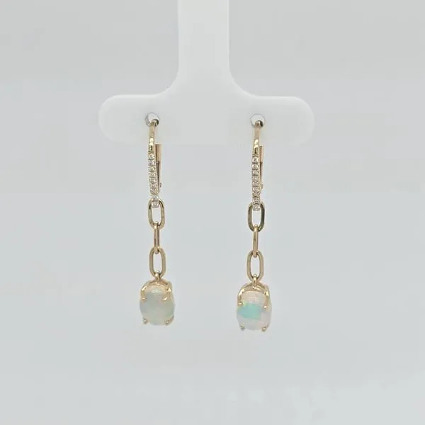 14kt YG Opal Dangle Earrings