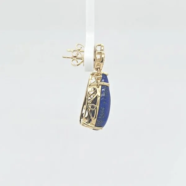 14kt YG Lapis & Diamond Dangle Earrings