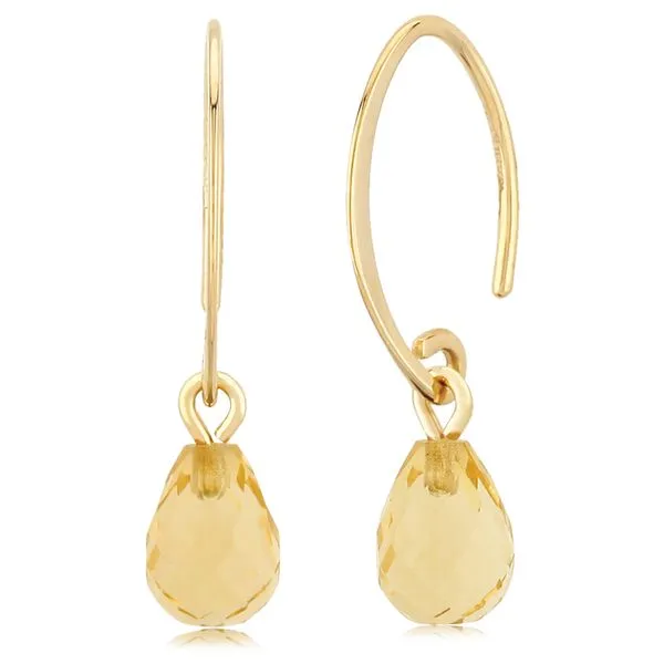 14kt YG Citrine Dangle earrings thumb image 1