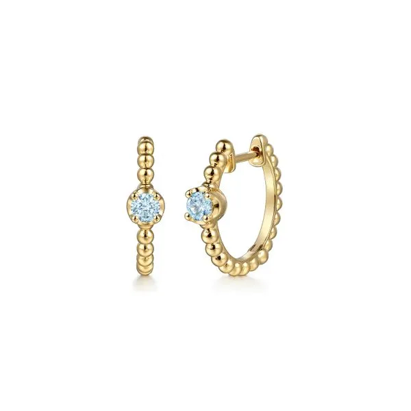14kt YG Hoops with Aquamarine similar item image