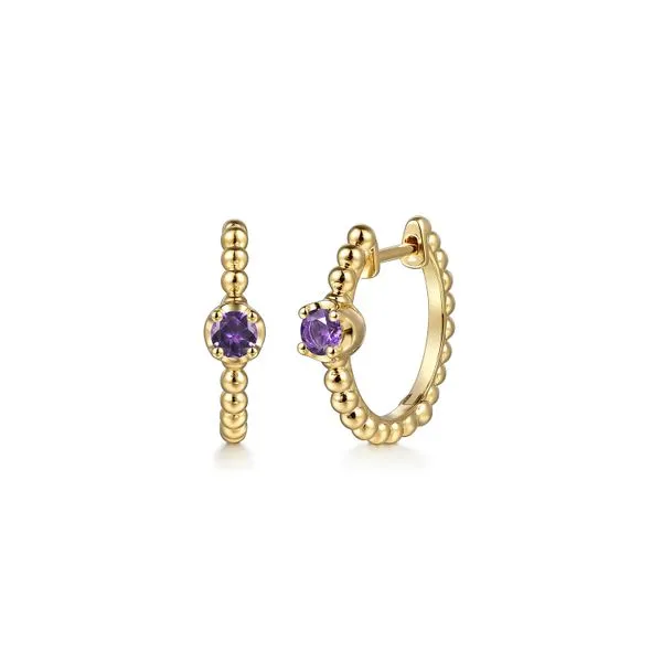 14kt YG Hoops with Amethyst similar item image