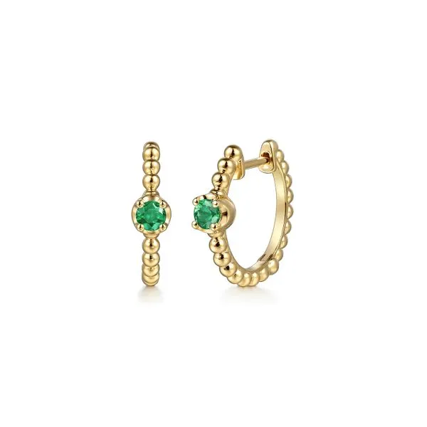 14kt YG Hoops with Emeralds similar item image